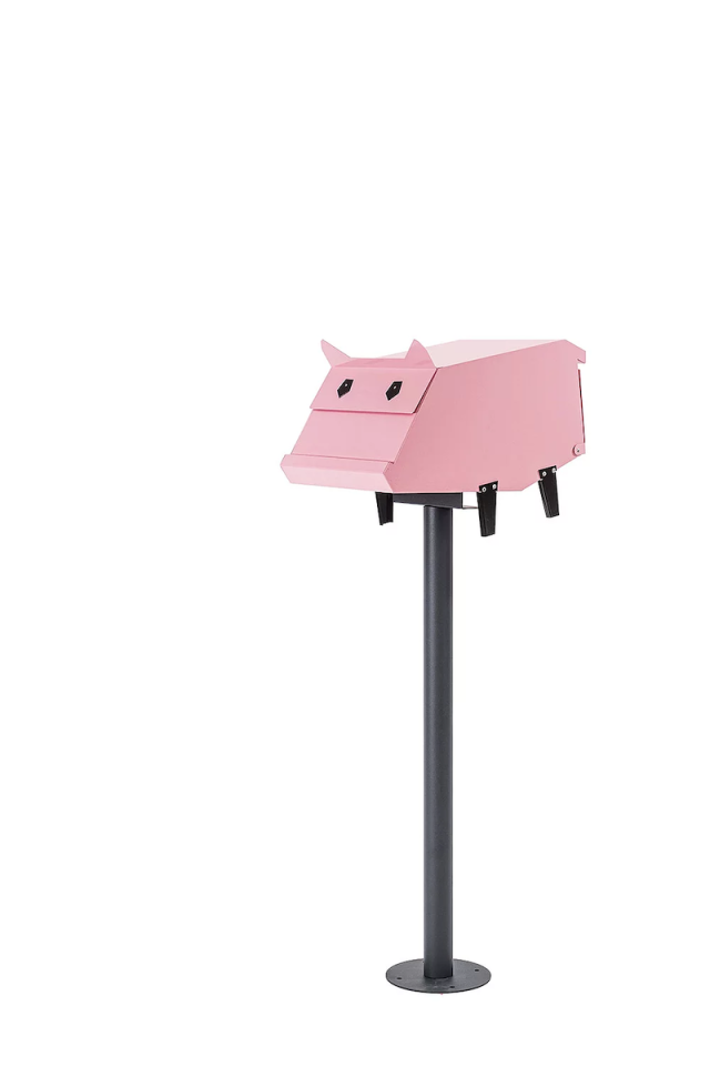 Free-standing pig children's mailbox